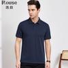 Summer business leisure commuting men's polo shirt with 30% mulberry silk, breathable and refreshing short sleeved T-shirt