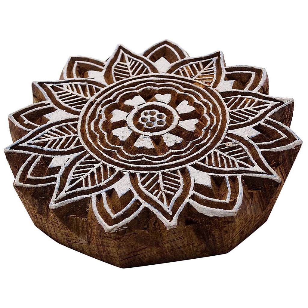 Цветочные индийские штампы для вырезок из дерева