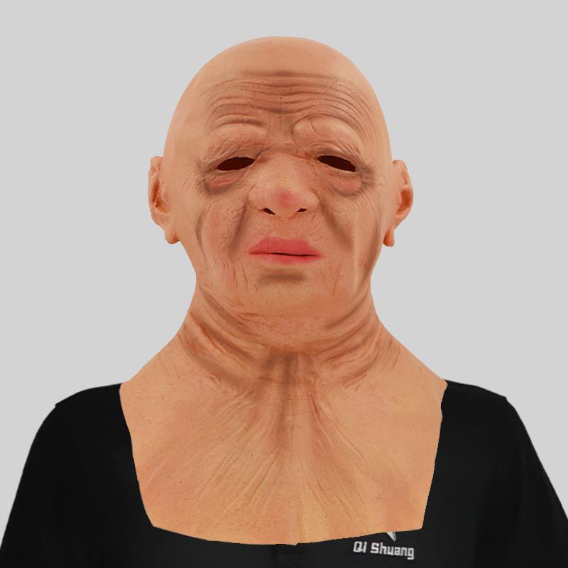 Уморительная латексная маска лысого старика для веселых костюмированных вечеринок и мероприятий на Хэллоуин