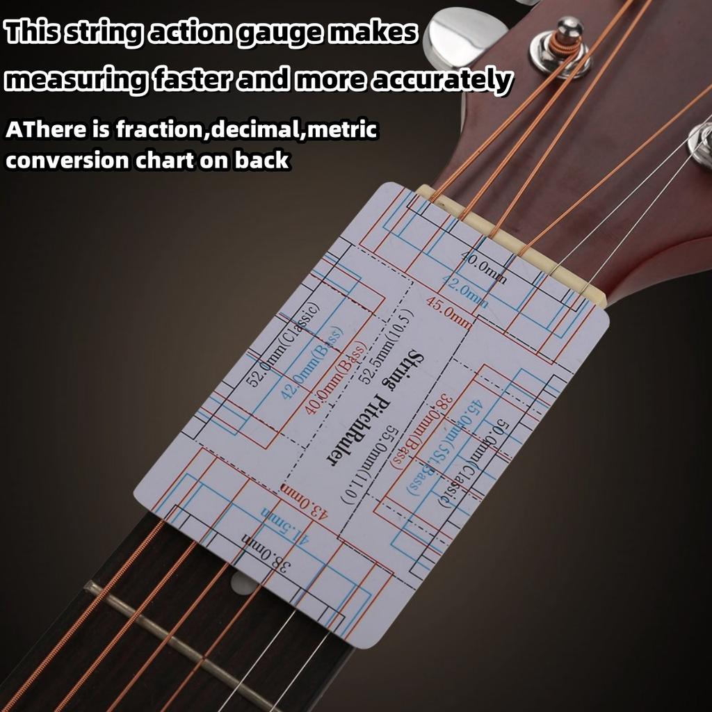 Guitar String Height Measurement Tool Multifunctional Guitar Specification Ruler Card Luthier Tool String Instrument Accessories