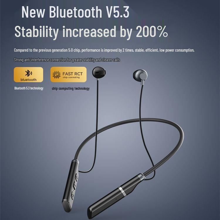 Беспроводные Bluetooth-наушники с шейным ободком: Спортивные внутриканальные, С шумоподавлением, Длительное время работы от аккумулятора, Новая модель
