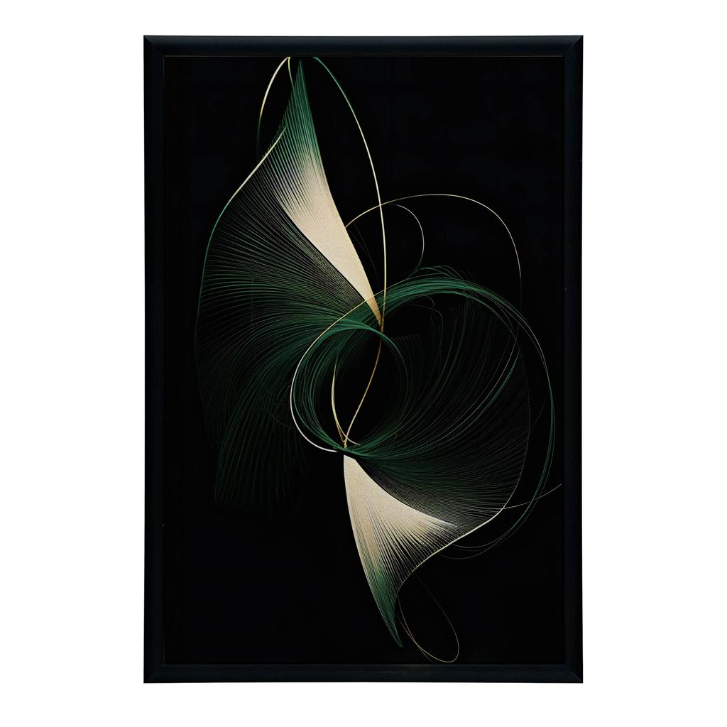 Ciemna Elegancja Krzywizn Ciemna Elegancja Krzywizn, 30X40 Cm, Rama Drewniana Ciemny Brąz, Papier Matowy 230 Gsm