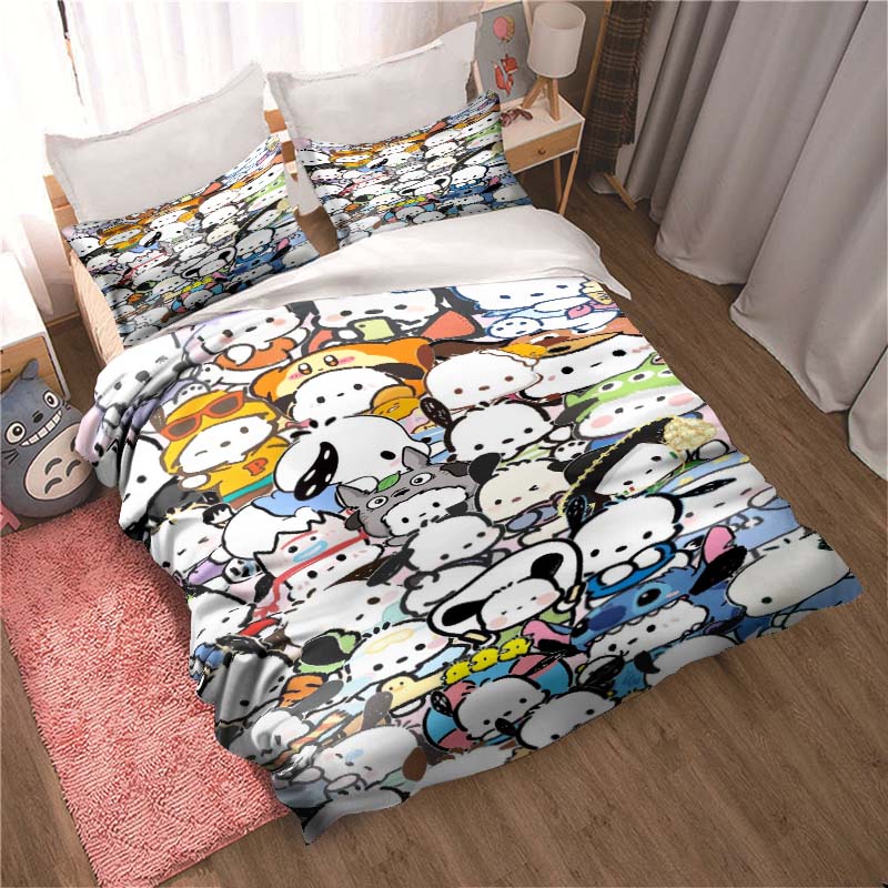 3D Pochacco printed bedding set duvet cover 1 duvet cover 2 pillowcase adult and children's bedding set luxury gift