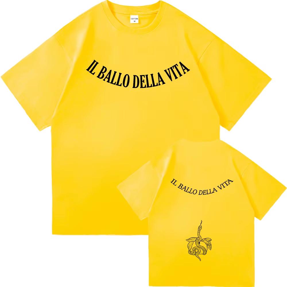 Damiano David Il Ballo Della Vita Tattootshirt Funny Little Fears UnisexUnisex Clothing Next Summer Clothes Cotton Tshirts Gifts