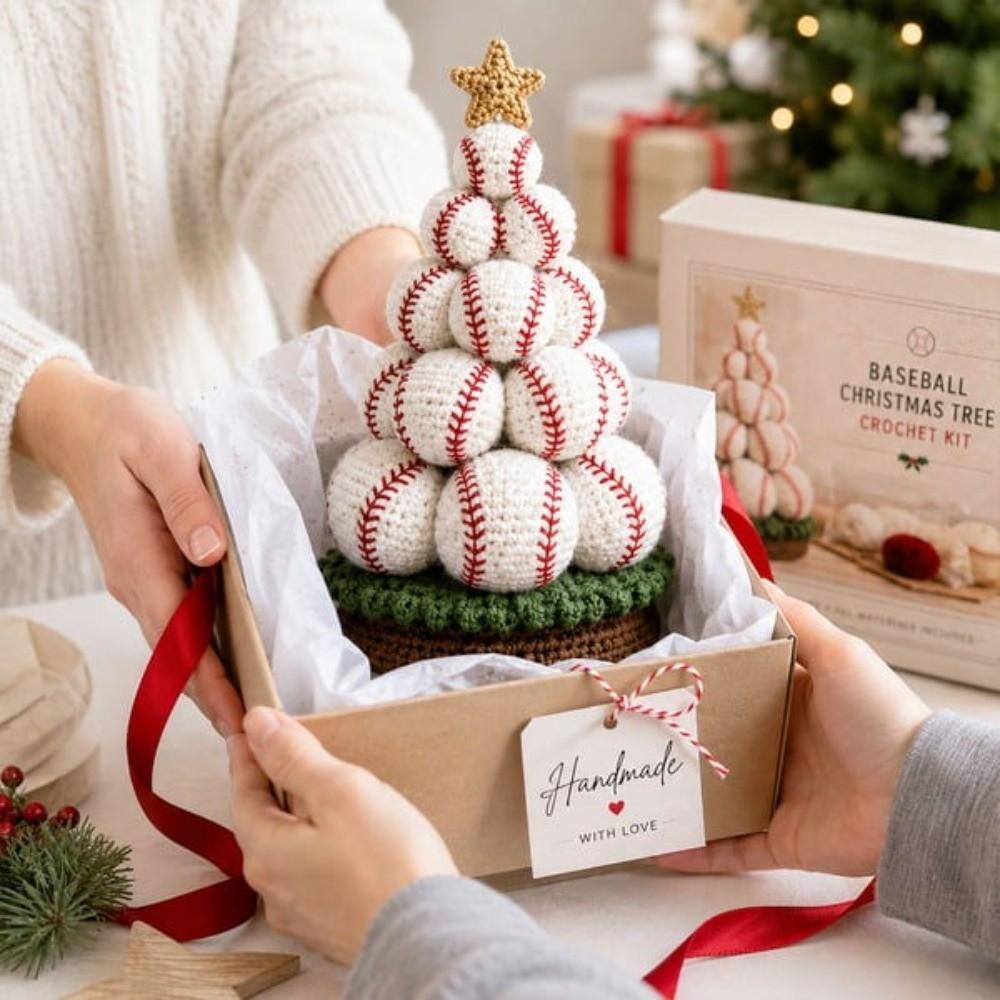 Multi-layered Crochet Christmas Tree Kit Sports Ball Christmas Tree Material Kit Home Decoration