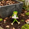 Hammock Chair Reading Frog Statue Cartoon Green Frog Figurine Resin Miniature Animal Sculpture Indoor Outdoor Garden Decoration Ornament