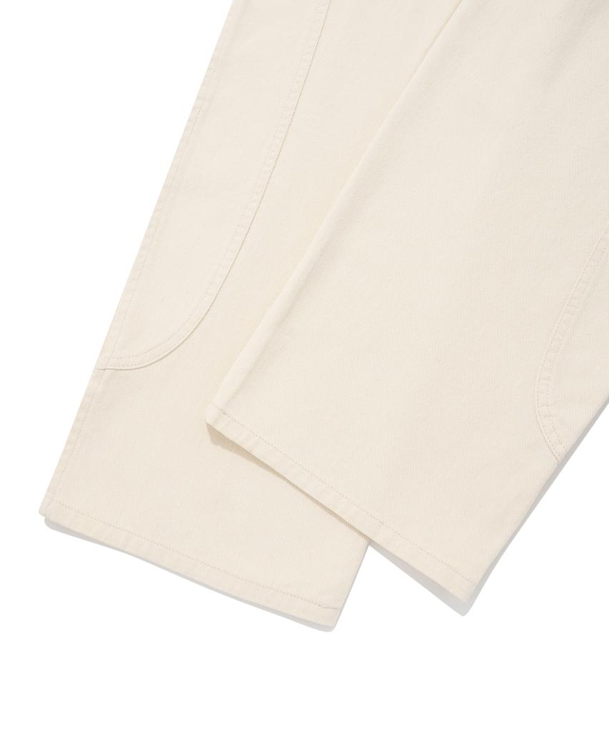 FALLETT Curved Line Straight Pants Ivory