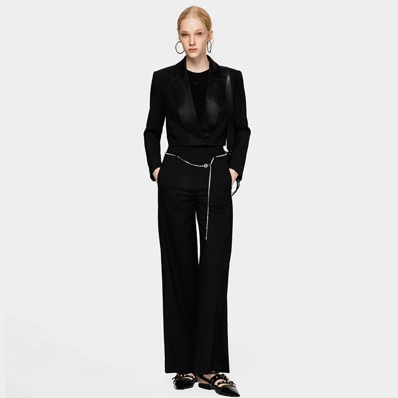 Pinko Однотонные брюки-костюм с высокой талией и широкими штанинами для женщин, розовые PAF261833031