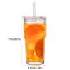 Sturdy And Durable Glass Iced Coffee Cup With Leak-proof Lid And Wide Mouth Opening When Feel Tired