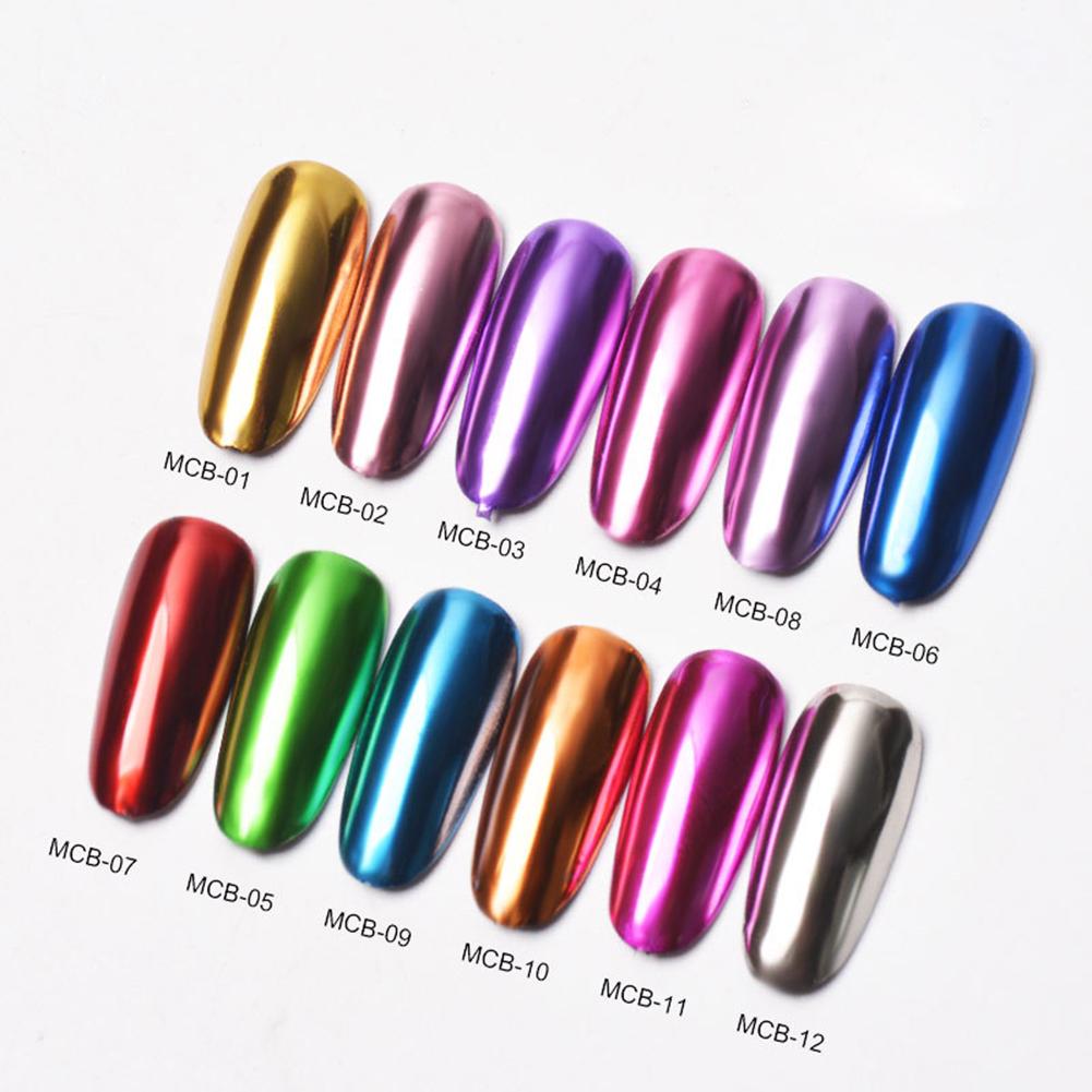 Beautyful Lady Pro 12 цветов блестящий металлический зеркальный порошок для ногтей пигмент маникюрный инструмент