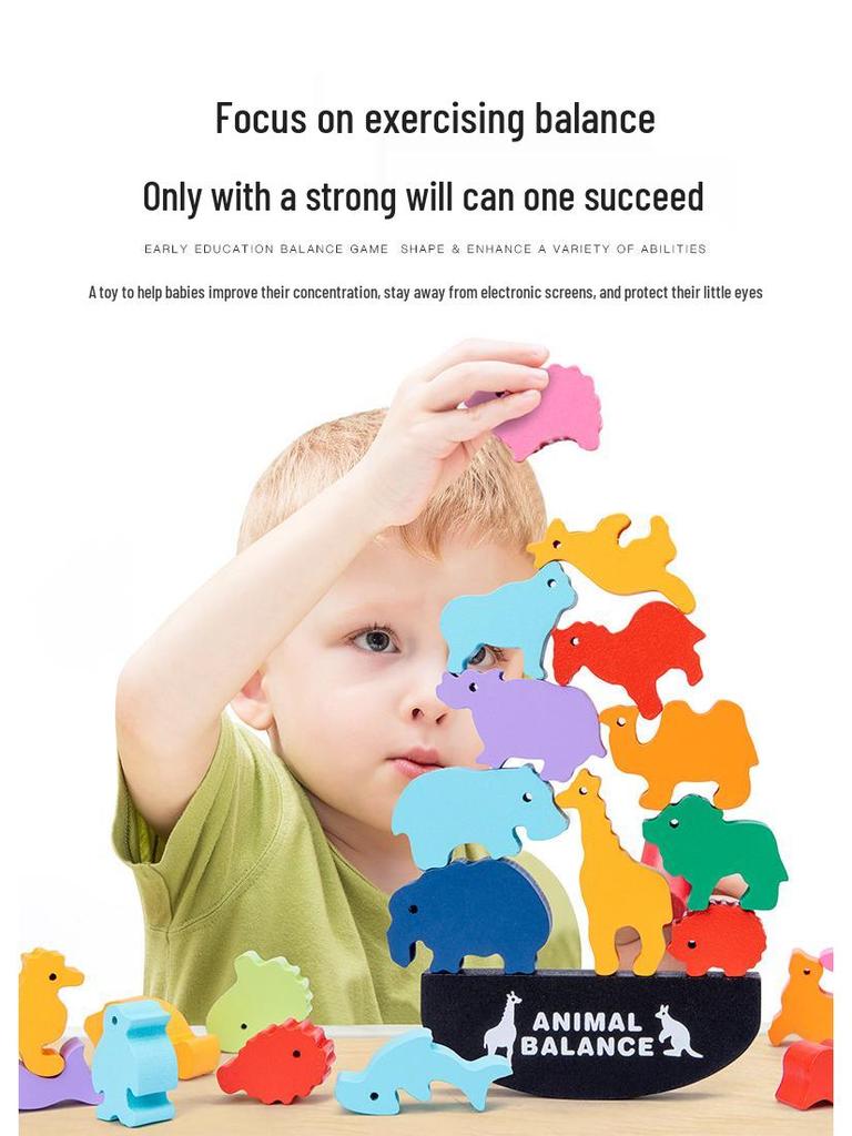 Animal Balance Stacking Blocks: Early Education Parent-Child Game