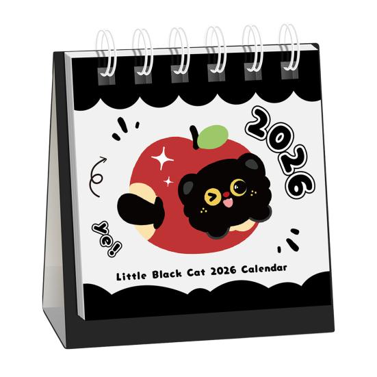 Мини настольный календарь на 2026 год Каваи Дельфин Медведь Кот Изображения Офисный декор со спиральным переплетом