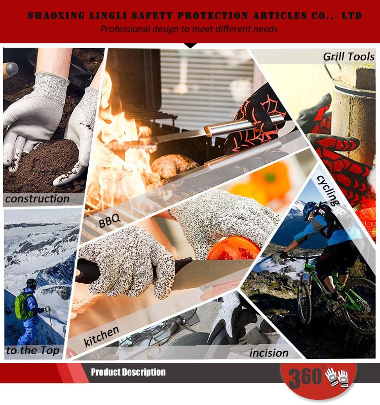 Nitrile Work Gloves with Sandy Coated Palm Rubber Anti-Cut Liner Oven Mitts with Enhanced Cut-Resistant Protection