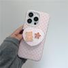 Магнитный чехол для iPhone с розовыми точками и мишкой для Apple 17 Pro Max 16 15 13