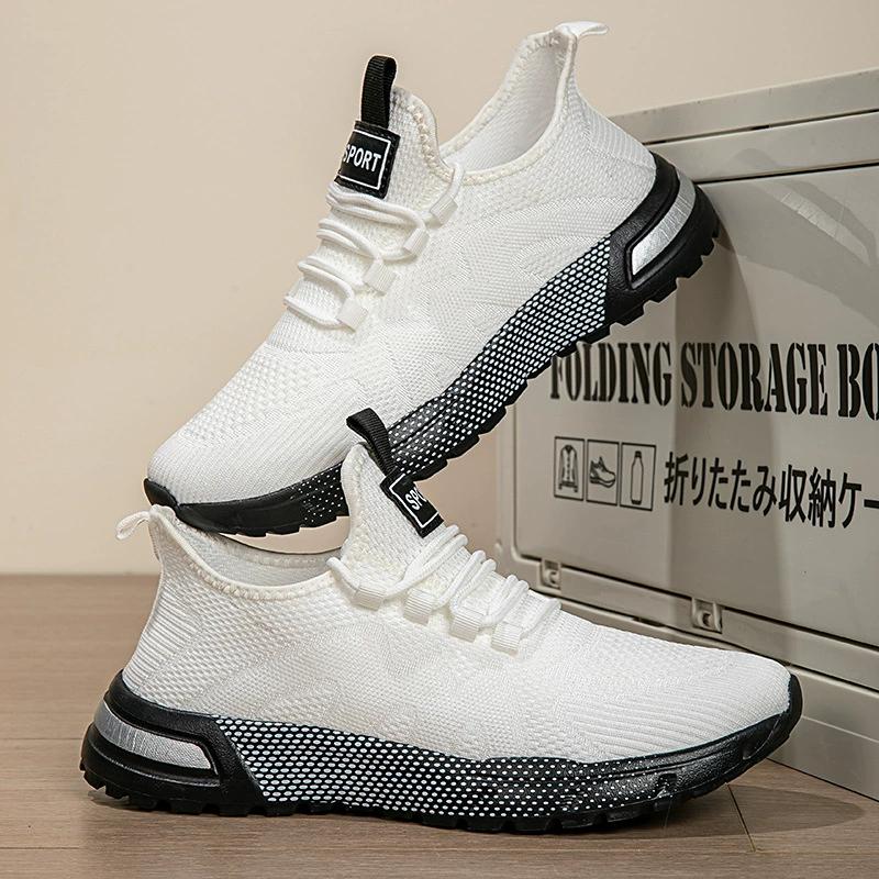 Large Men's Sports Shoes, Off-road Running Shoes, Breathable and Lightweight Fly Woven Mesh Shoes, Marathon Running Shoes