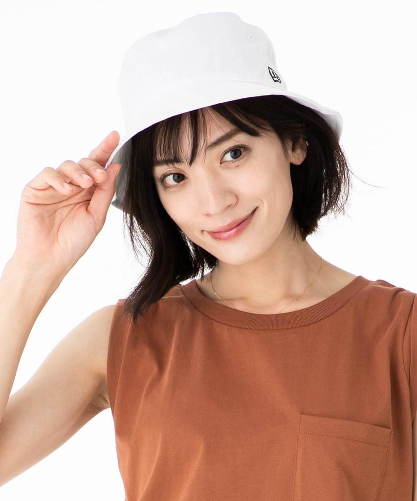 NEW ERA Bucket Hat Twill Cotton White M/L BUCKET-01 WHT BLK 25J