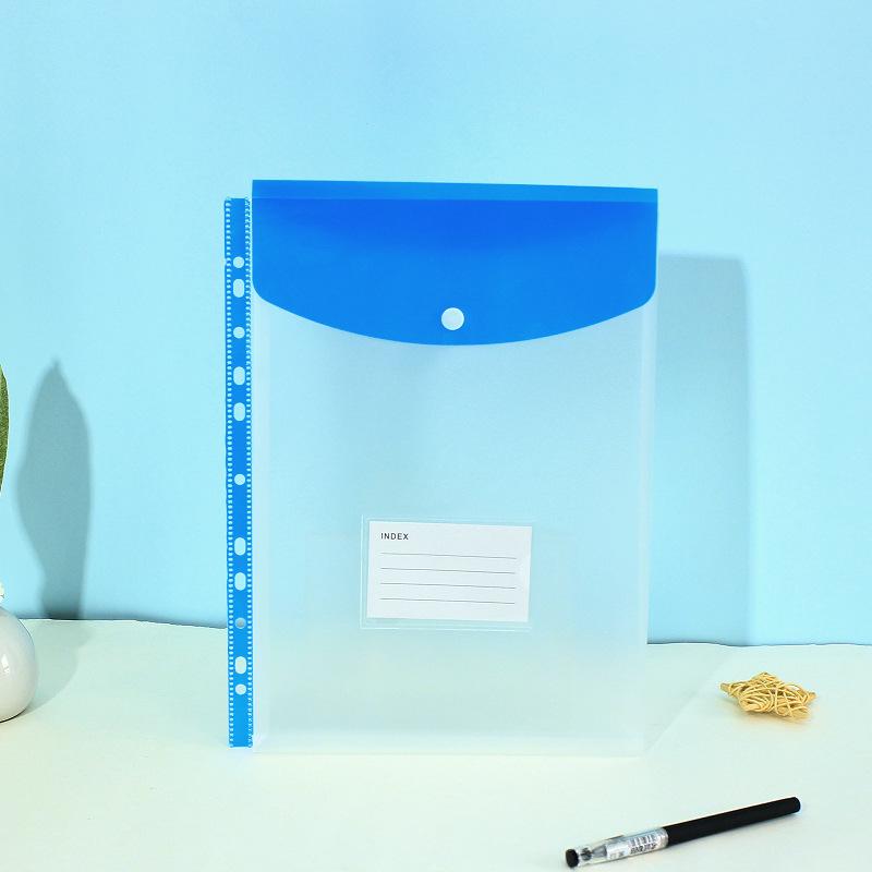 Прозрачный файл-папка A4 на 11 отверстий с кнопкой-застежкой и держателем для карт - Цветной органайзер для документов для студентов