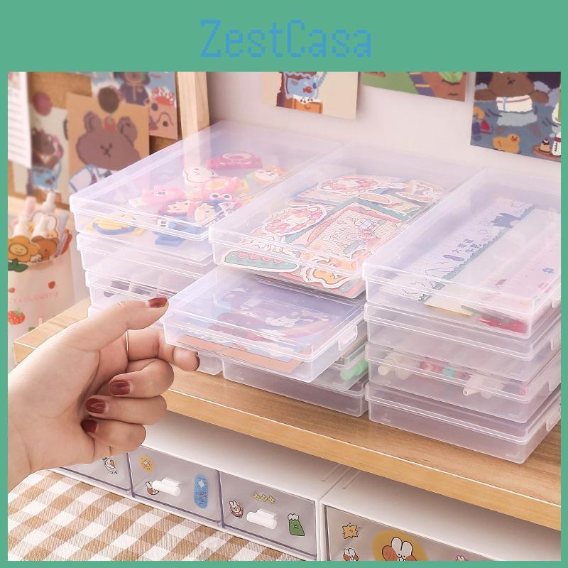 Pocket Transparent Sticker Mini Note Storage Box Student Plastic Desktop Sorting Summary Label Organizing Small Box