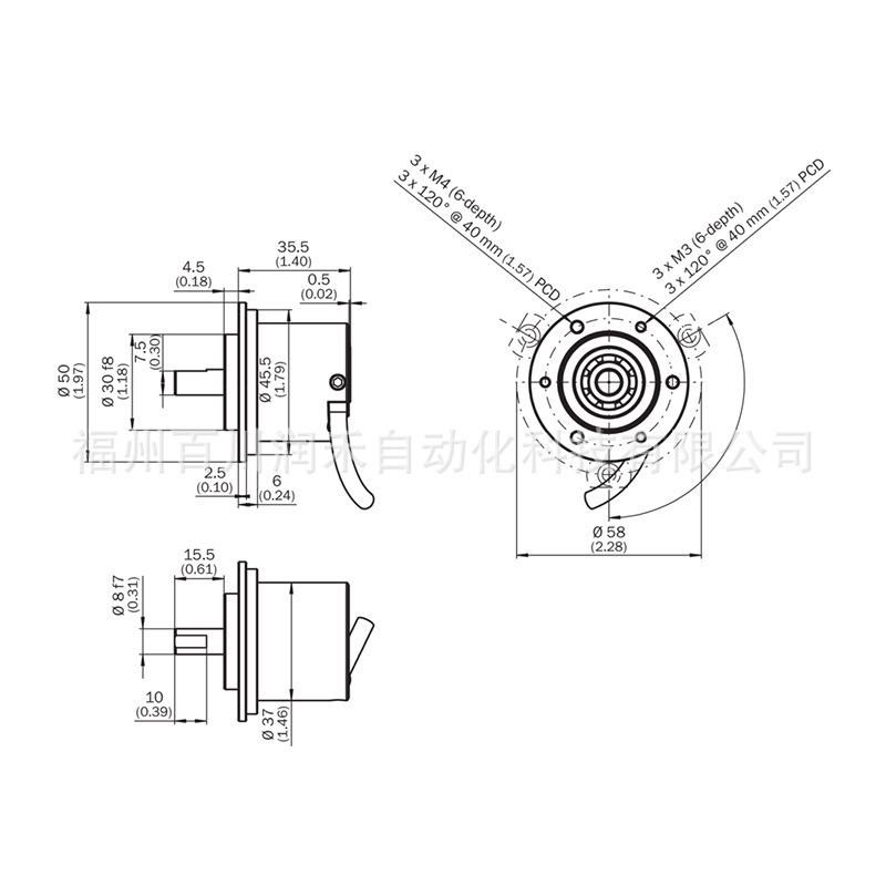 Больной (Неисправный) Инкрементальный энкодер Sick DBS50E-S5PK00100 1063537 - Новый в наличии
