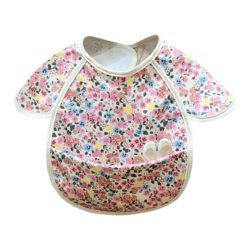 Детские водонепроницаемые слюнявчики с милым декором в виде кроличьих ушек, фартук-накидка от грязи для слюнотечения, еды, кормления, выпечки, рисования.