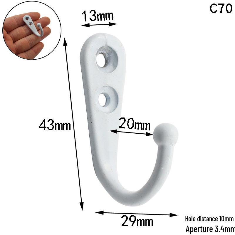 Антикварный черный крючок для одежды из цинкового сплава с двумя отверстиями 43x29