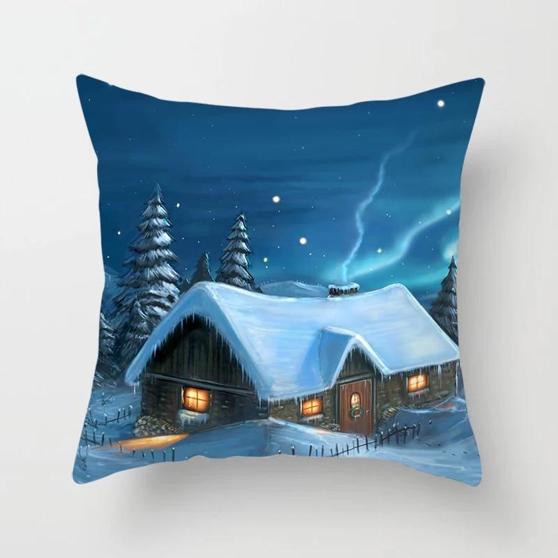 Christmas Home Pillowcases Christmas Printed Bed Home Decoration Cushion Covers Christmas Decorative Pillowcases