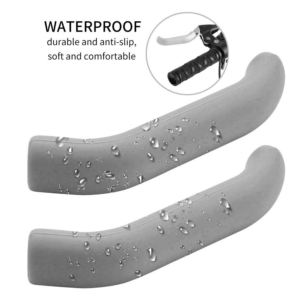 2Pcs Brake Handle Silicone Sleeve Mountain Bike Brake Lever   Cover White