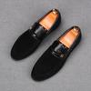 New Men's Suede Leather Flats Shoes Male Designer Comfortable Penny Loafter Homecoming Wedding Dress Footwear