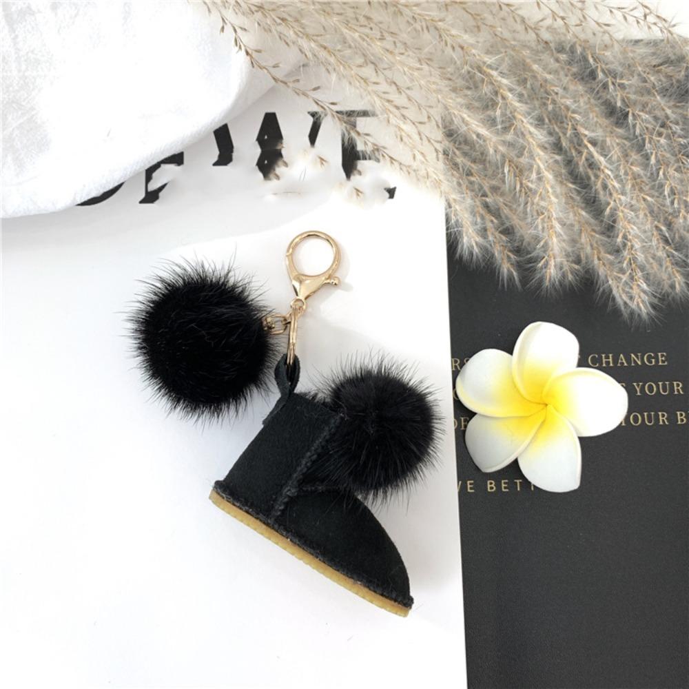 Зимние сапоги из норки, кукольная подвеска в форме туфель, брелок для ключей в виде мини-ботинка, украшение для ключей