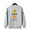 Унисекс Мужчины Женщины Утепленный Осенний и Зимний с Принтом F1 Ferrari Свитшот с Круглым Вырезом Повседневный Свободный Длинный Рукав Пуловер Спортивный Уличный Стиль