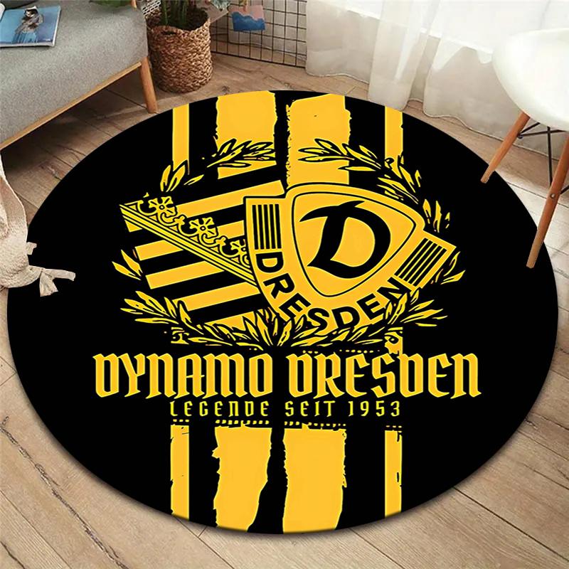 Круглый ковер SG Dynamo Dresden, Ковер для гостиной, спальни, дивана, игровой комнаты, Нескользящий коврик для пола