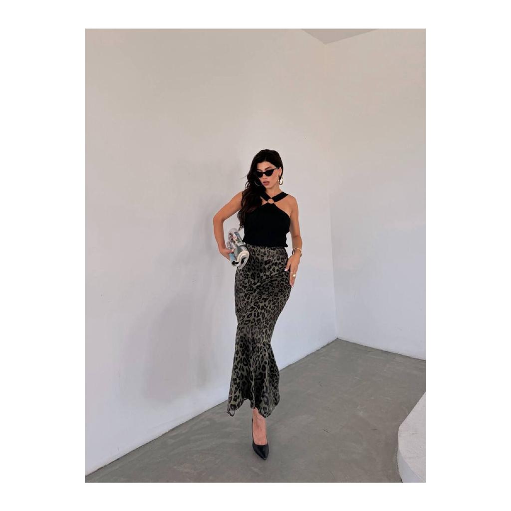 Women's Leopard Patterned Skirt
