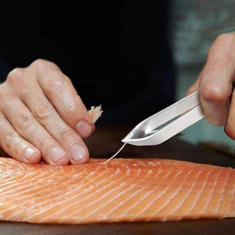 Щипцы из нержавеющей стали для куриных и рыбных костей, плоские, со скошенным концом, зажим, экстрактор, щипцы для удаления, зажим для выщипывания рыбных костей, кухонные гаджеты