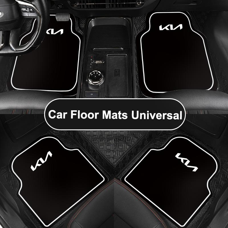 ABCDFE1 2/4pcs Leather Car Floor Mats Carpet Cushion For KIA KN Sportage Ceed Sorento Cerato Optima Picanto Rio Soul Stonic Forte Cerato