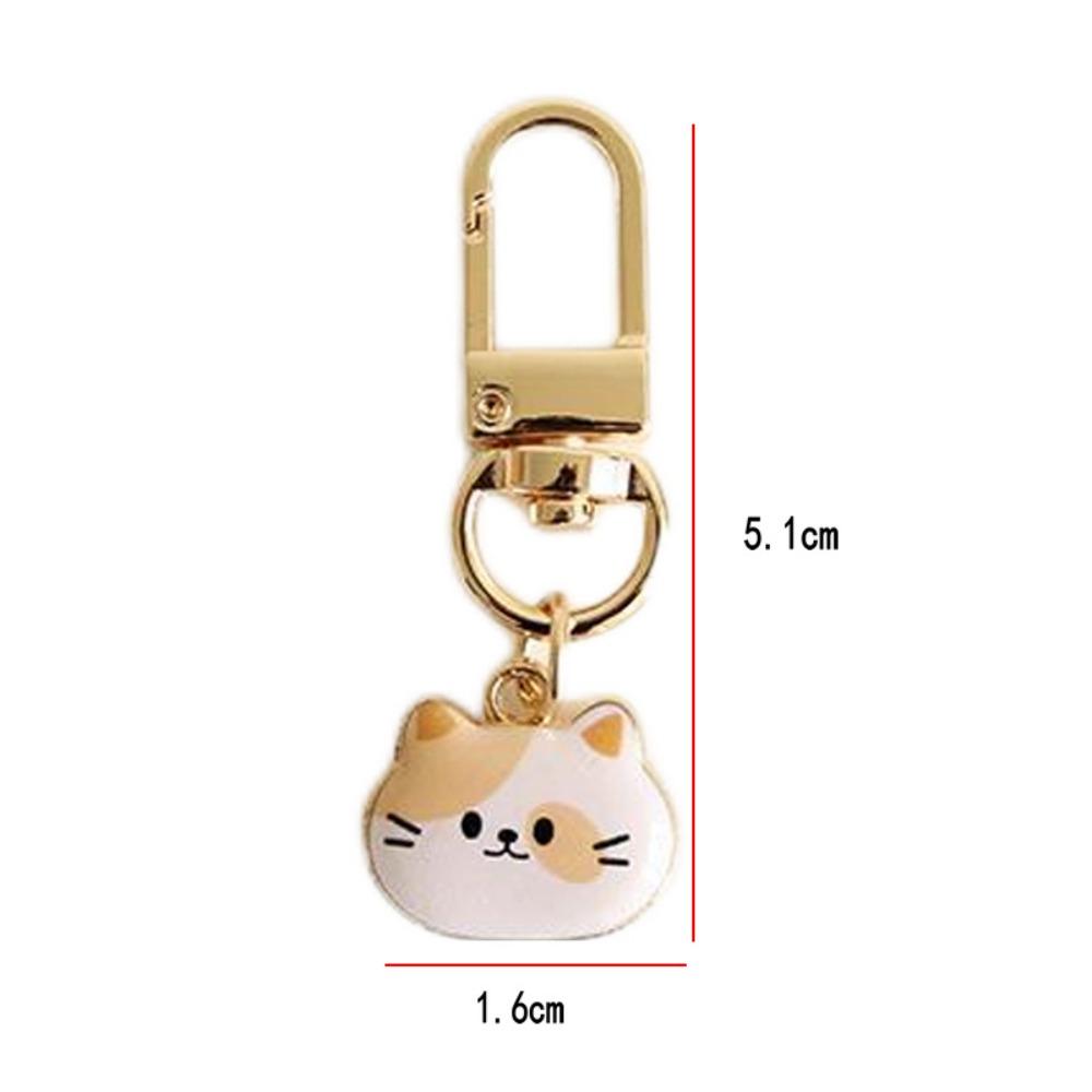 Metal Enamel Kitten Little Cat Small Keychain Hook Exquisitely Crafted U Disk Decor