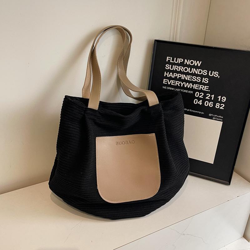 Commuter Large-capacity Canvas Tote Bag Women's Bag 2025 Autumn New Ins Handbag College Student Class Shoulder Bag