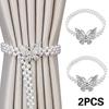 2 шт. эластичные современные ремни для штор, практичные бабочки, оригинальная пряжка для штор, не требующая перфорации, жемчуг