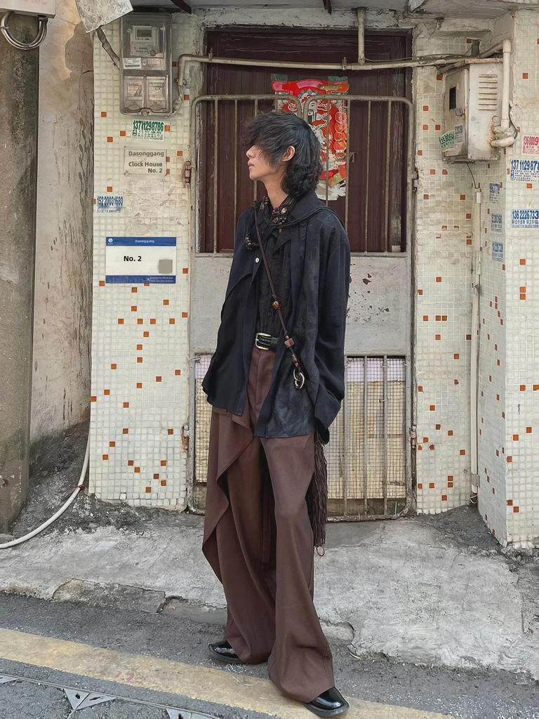 Брюки-драпы в стиле ретро в японском стиле унисекс