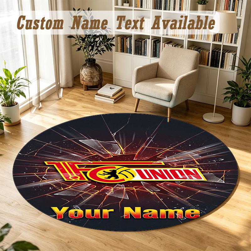 Round Rug Custom NameUnion Berlin FC Pattern Non Slip Carpet Home Floor Decor