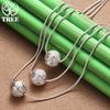 Versatile 925 Sterling Silver Frosted Bead Pendant Necklace For Women Engagement Wedding Birthday Party High-Quality Jewelry