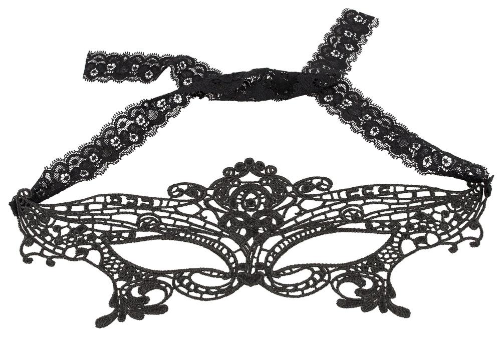 Cottelli ACCESSOIRES - Elegant Embroidered Mask with Lace Ribbon
