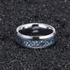 8 мм карбид вольфрама кольцо в стиле стимпанк инкрустация серебряная шестерня синий обручальное кольцо из углеродного волокна мужские ювелирные изделия