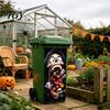Halloween Yard Horror Accessories Wall Stickers Trash Can Decal Stickers, Spooky Skull Ghost Durable Facade Decals for Outdoor Garbage Cans,