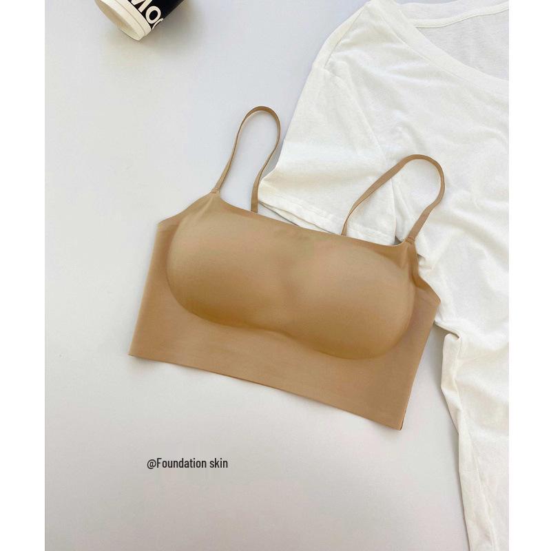 Seamless Gathered Sports Bra for Small-Chested Women - No Steel Ring, Upper Support, Side Coverage, Anti-Sagging, Anti-Exposure