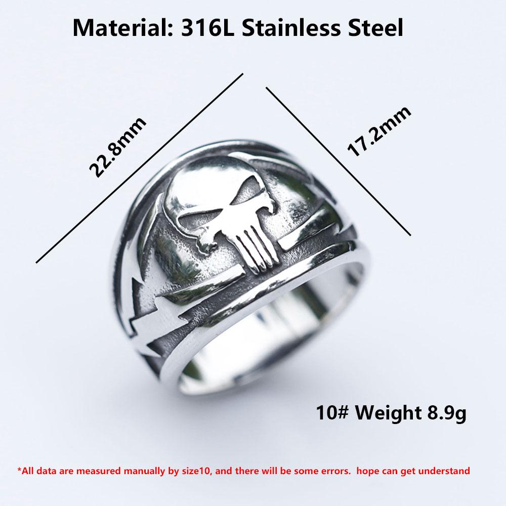 NEW Men's 316L stainless-steel rings Punisher skeleton mask Vintage ring for teens FASHION Jewelry Gifts free shipping