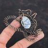 Подвеска Rainbow Moonstone, медная проволочная обертка, подвеска с драгоценным камнем, подвеска в виде кролика, медные украшения, подвеска ручной работы, проволочная обертка, подарок для него