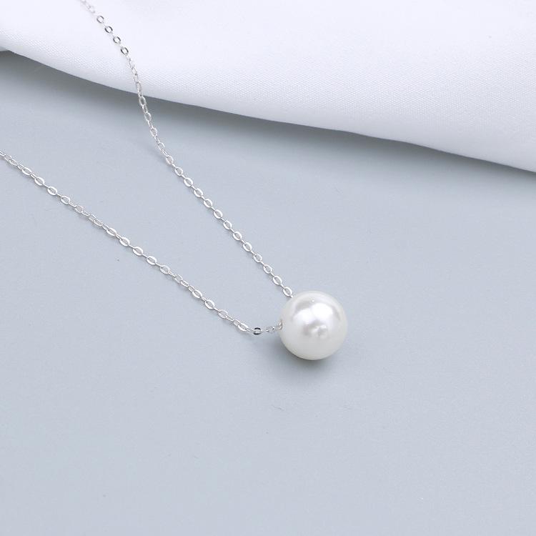 Жемчужное ожерелье из стерлингового серебра 925 пробы, простая и универсальная нишевая модная подвеска высокого качества, цепочка на ключицу