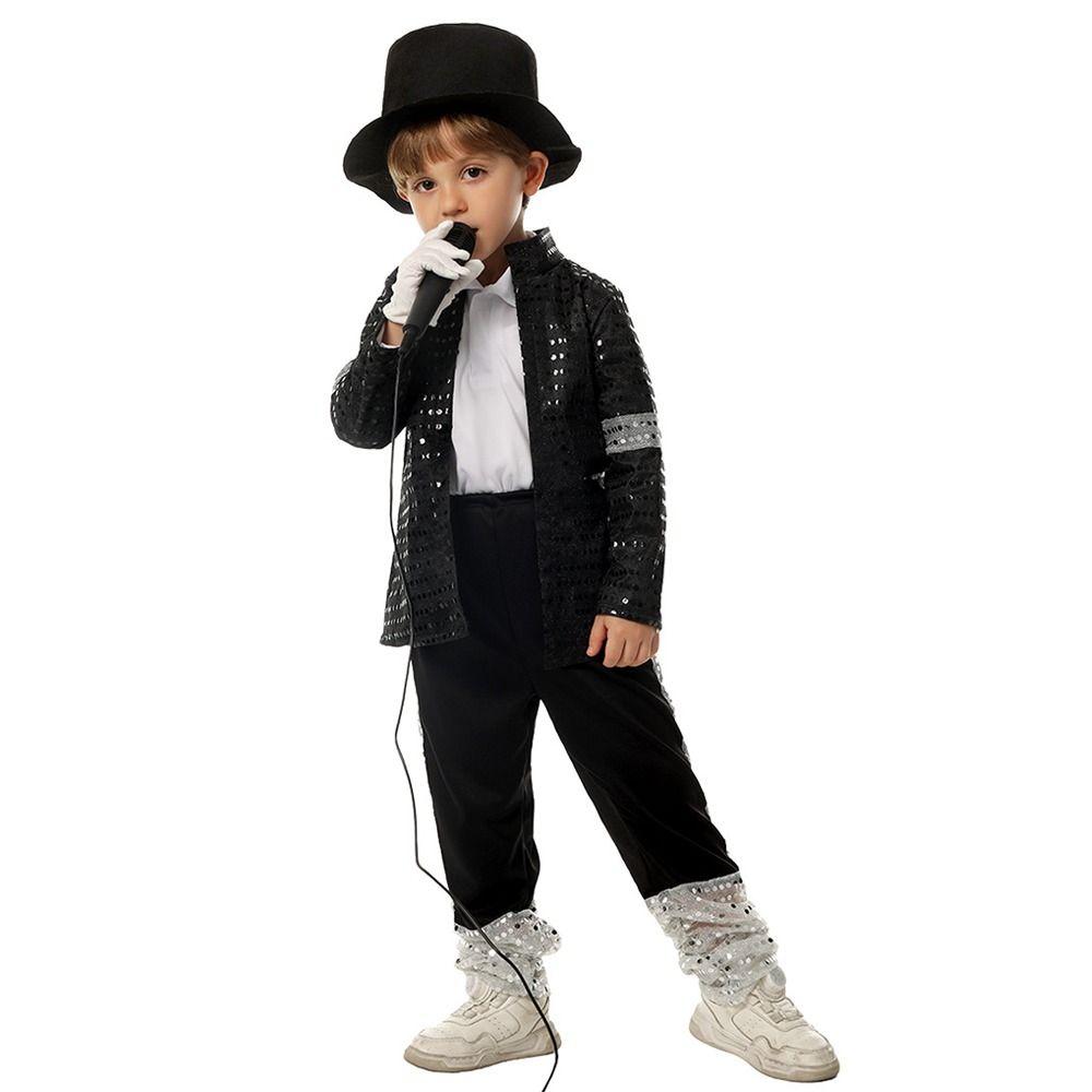 Костюм для косплея Billie Jean Карнавальный Черный Костюм Танцевальный Костюм Дети Мальчики Девочки
