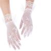 Женские короткие кружевные перчатки с оборками на манжетах для чаепития, оперы и свадебных мероприятий