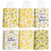 6pcs Tropical Summer Lemon Theme Candy Snack Biscuit Handheld Gift Bag Wedding Birthday Anniversary Celebration Party Supplies